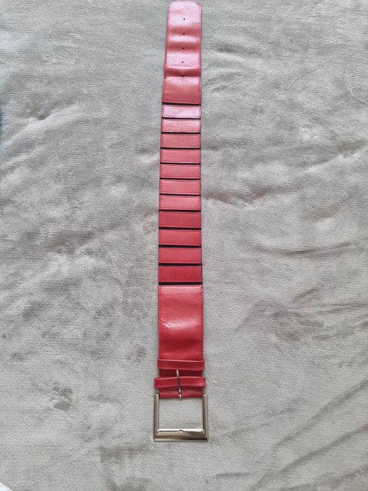 Curea piele rosie lata centura