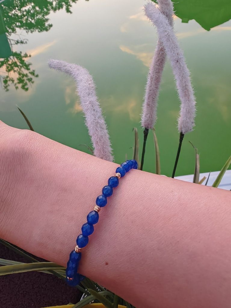 Brățări aur 14k,snur reglabil și pietre semiprețioase