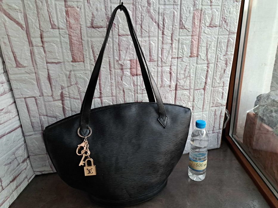 дамска чанта,Louis Vuitton черна кожена чанта-естествена кожа