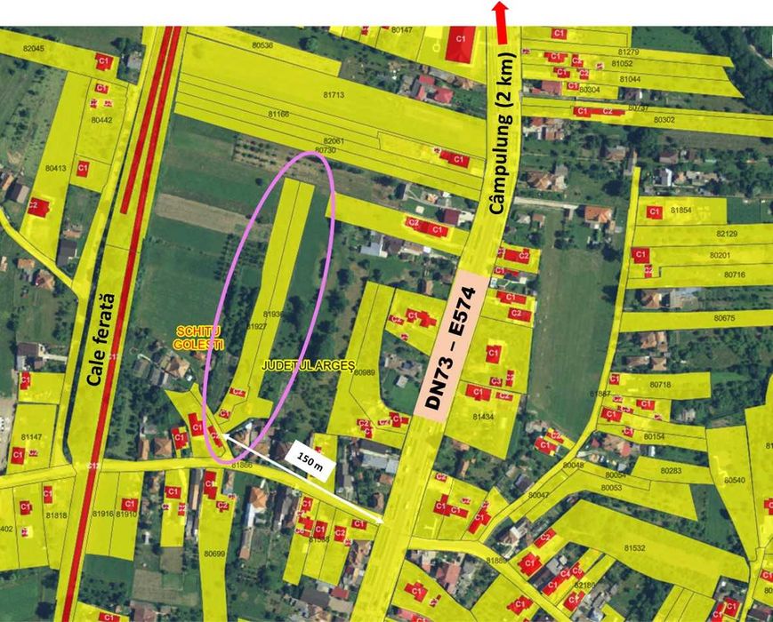 De vânzare teren intravilan cu construcții, Schitu Golești, jud. Argeș