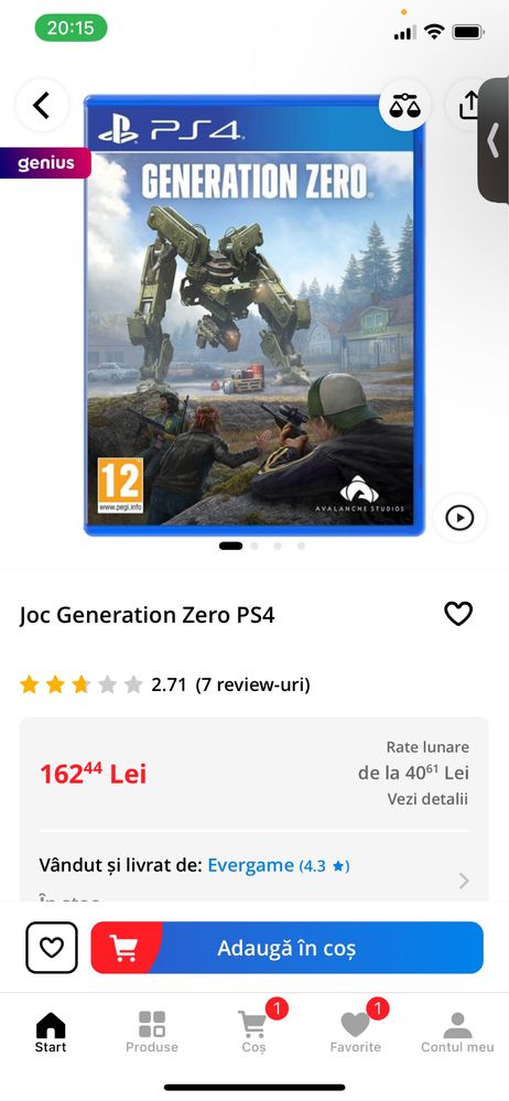 Vand Generstion Zero PS4 - SIGILAT