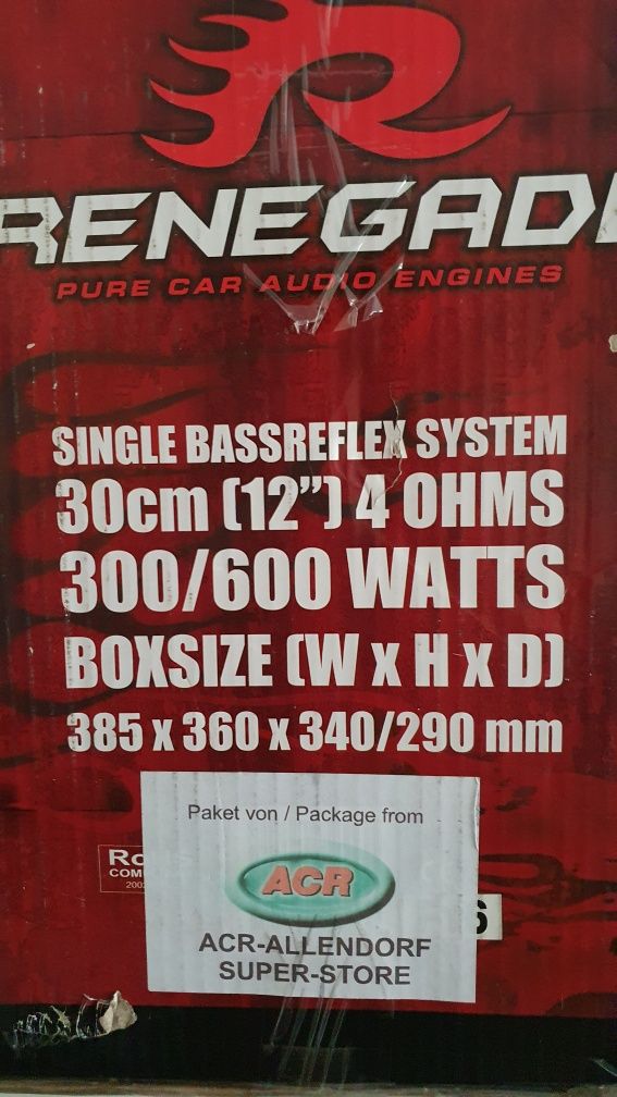 Бас каса Subwoffer субуфер Renegade RXV1200