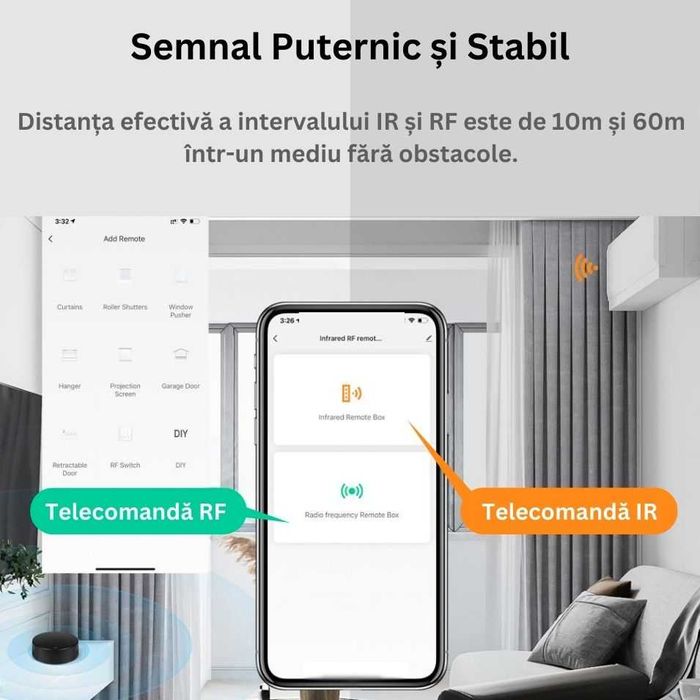 Telecomandă Smart IR RF . Pt AC, Tv, Lumină, STB, ventilator. Alexa