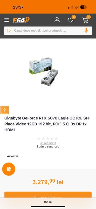 Placa video Gigabyte GeForce RTX 5070 Eagle OC ICE SFF 12GB • SIGILATA