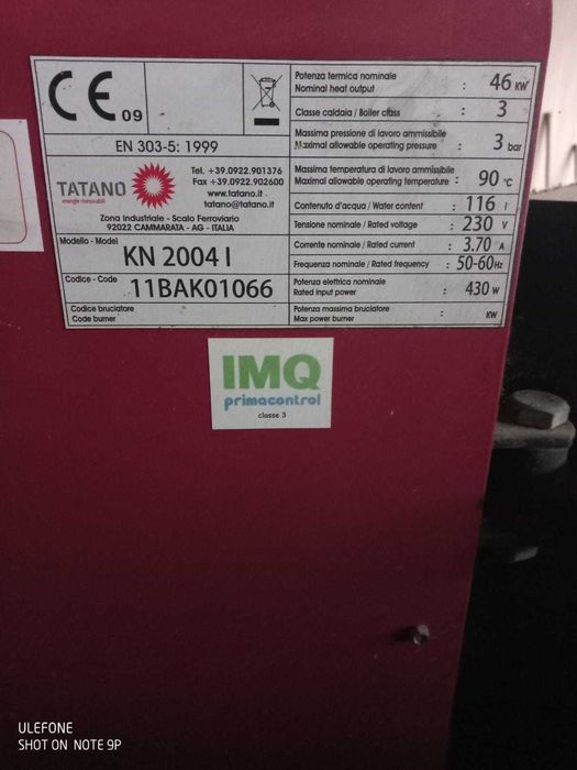 Centrala lemne si pelet 46kw Tatano