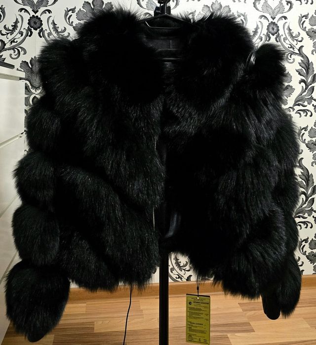 Blana naturala de vulpe polara neagra