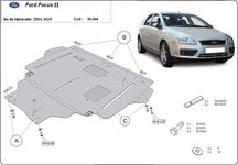 Scut metalic pentru motor Ford Focus II 2005-2011 - otel 2mm