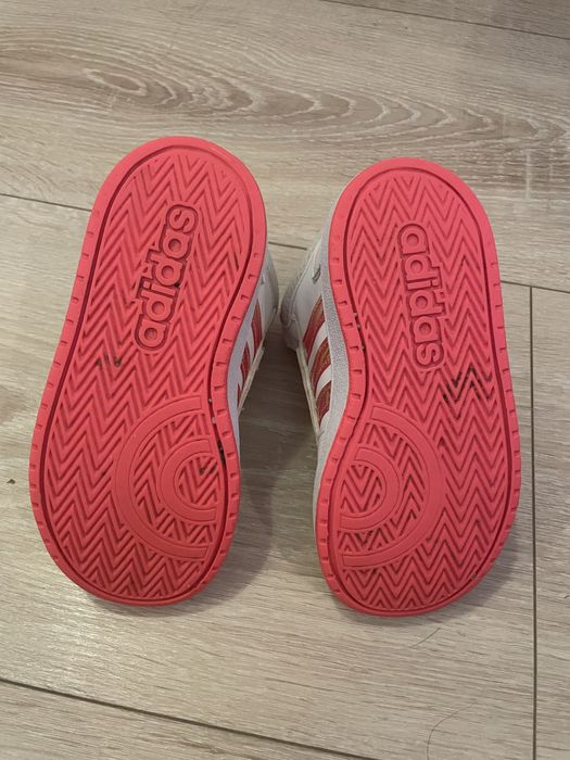 Adidas unisex alb cu rosu, marimea 26,5