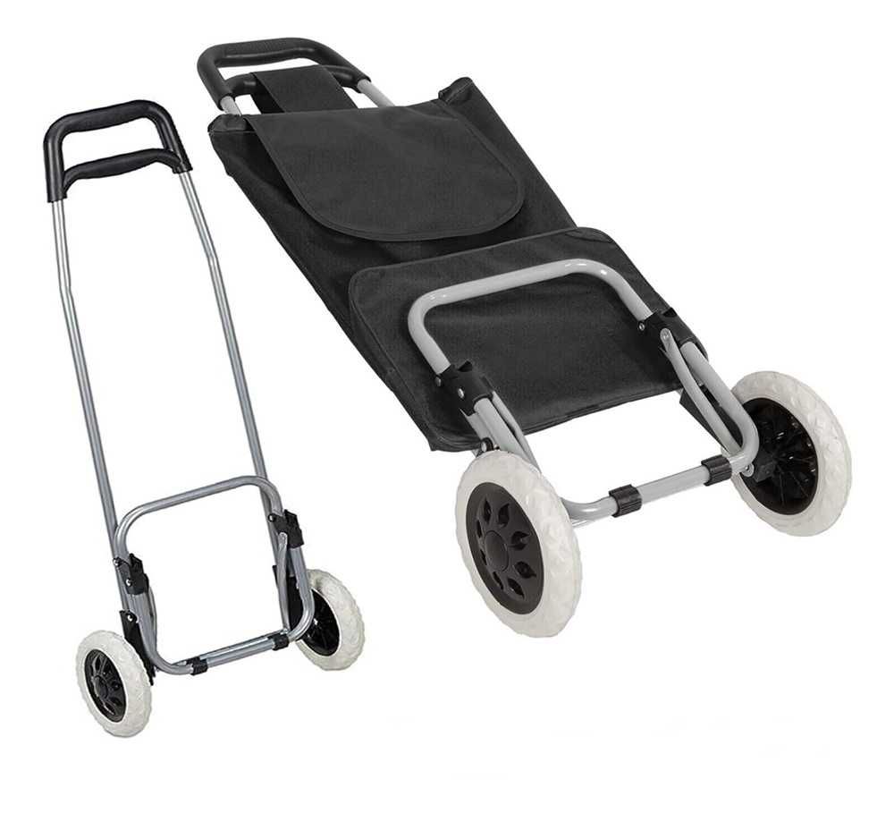 Carucior pentru cumparaturi, pliabil, 59L, negru, Vivo WST59