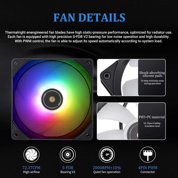 Cooler CPU Lichid Thermalright Frozen Notte 240 Black ARGB AMD Intel