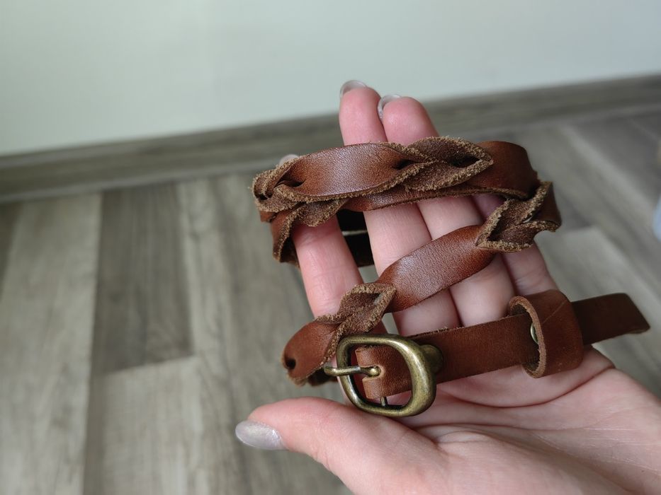 Кафяв колан от естествена кожа