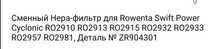 Hepa-филтър за Tefal/Rowenta Swift Power Cyclonic RO2910