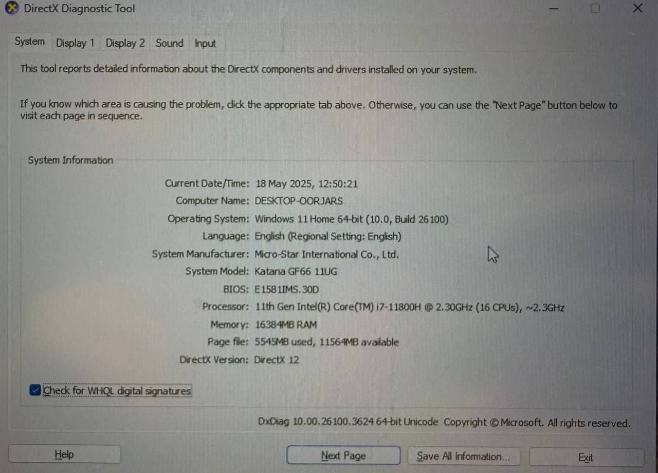 MSI Katana i7-11800H + RTX 3070
