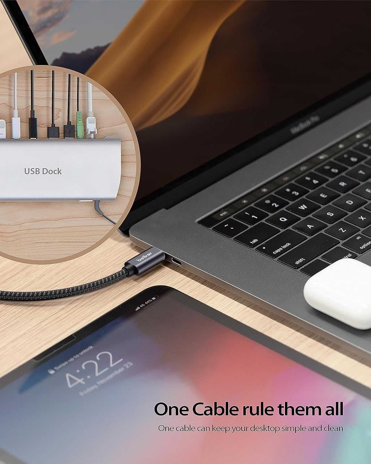 Cablu prelungire USB C USB3.2 (5 gbps) Extensie tip C Tata-Mama iMac