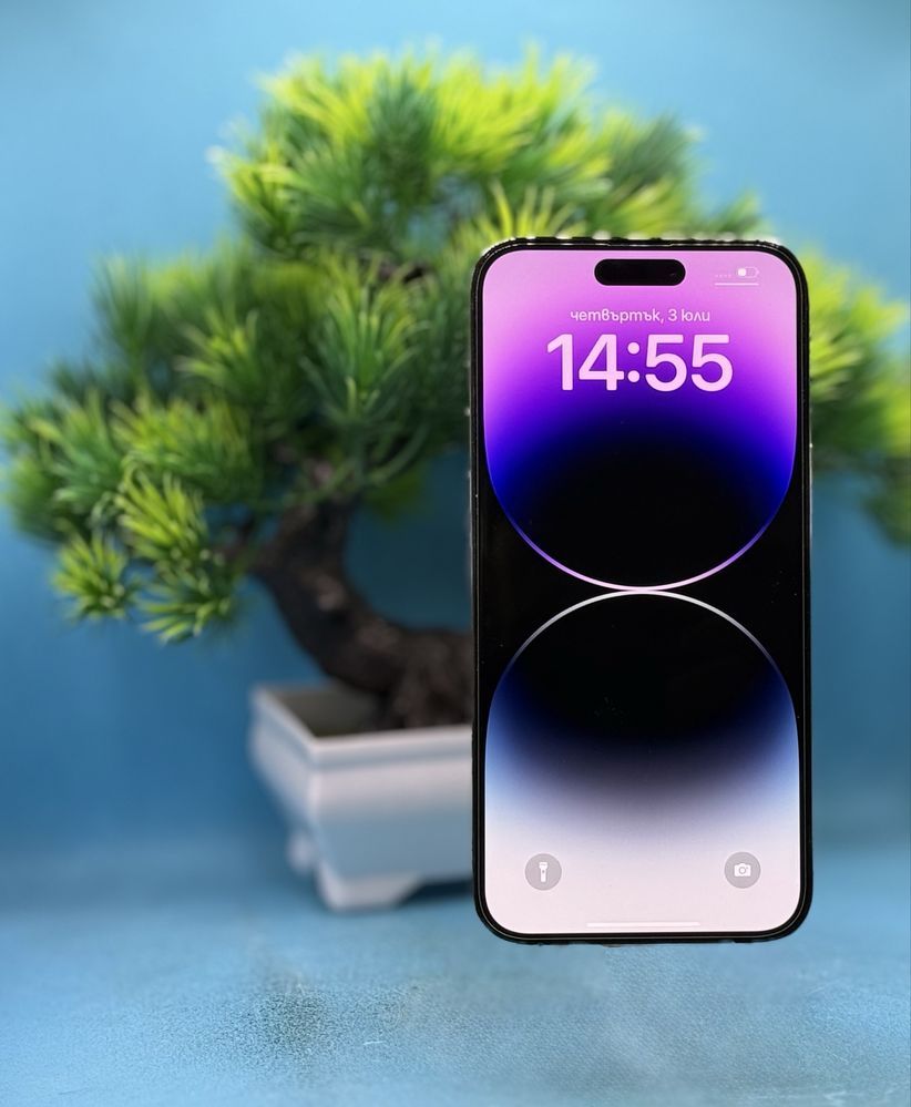 Перфектен!!! Apple iPhone 14 Pro Max, 128GB, 6GB RAM, 5G, Deep Purple