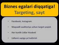 Targeting, Sayt yaratish xizmati (instagram, facebook, youtube)