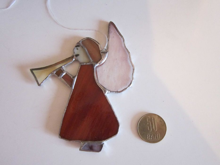 cadou rar Inger vestitor Craciun stil vitralii Tiffany Germany 1970