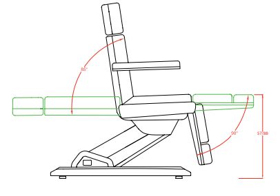 Електрически стол - кушетка Maxi (3 мотора ) 190 х 61/89 х 57/108 см