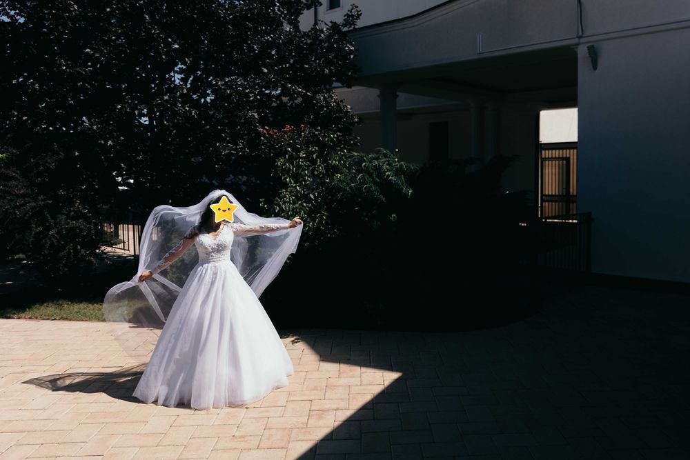 Rochie de mireasă în stare excelentă, mărimea M + arc cadou