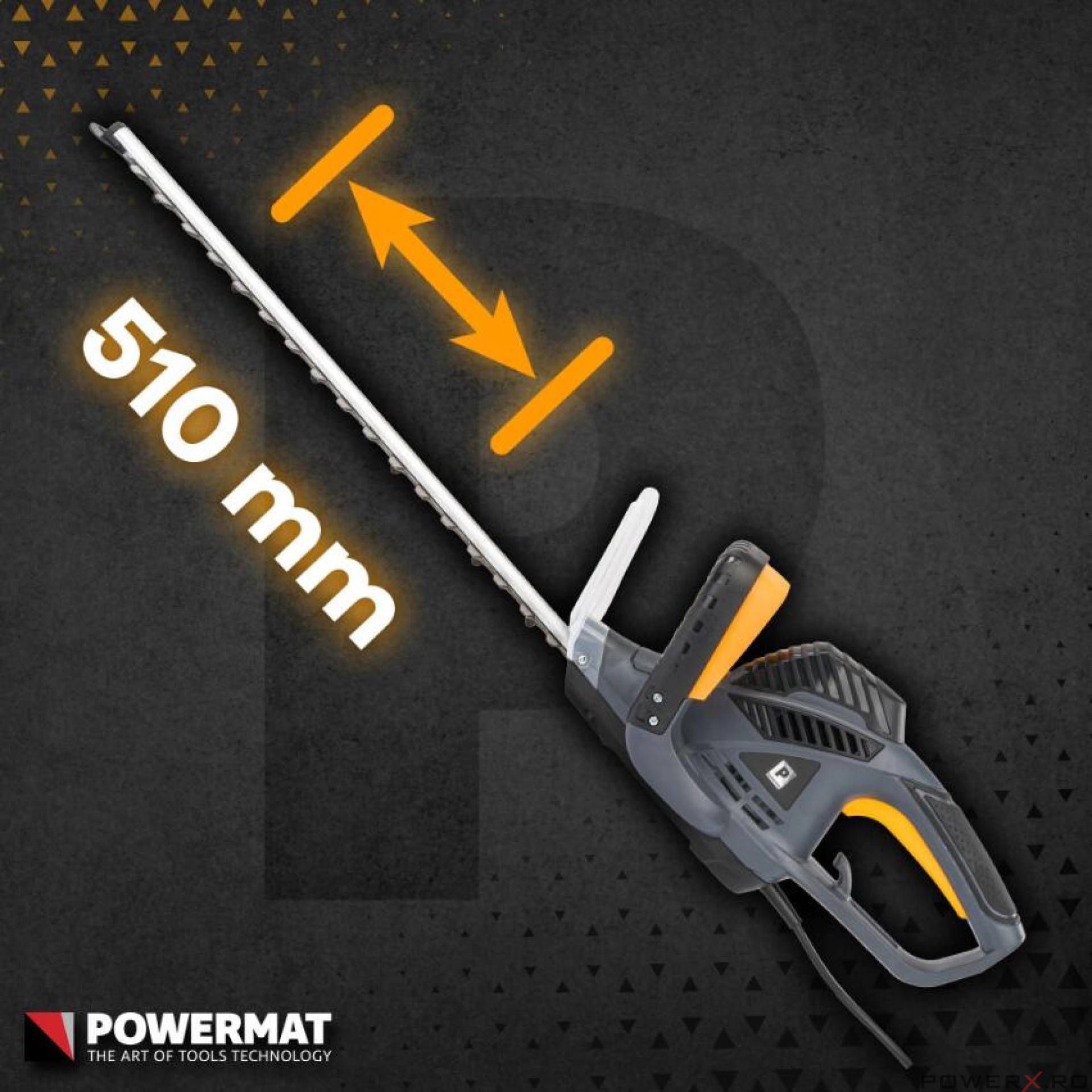Foarfeca pentru gard viu, 1600W, lama 51cm, 20mm, Powermat