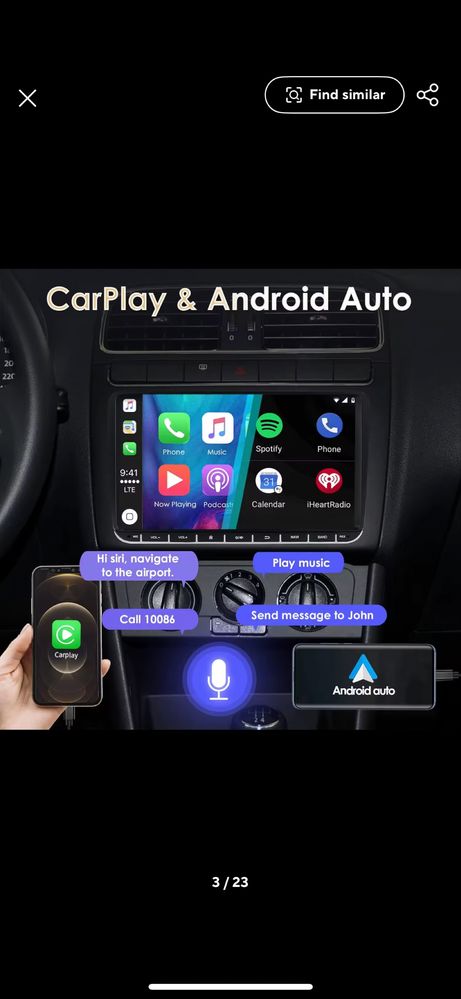 Мултимедия CarPlay, за пасат Б6, голф 5,6,шкода, сеат 2GB-32GB