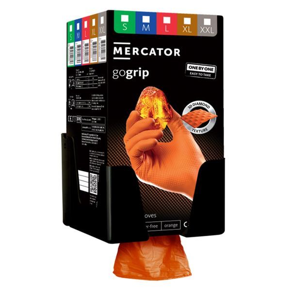 Премиум нитрилни ръкавици mercator gogrip one by one оранжеви, размер
