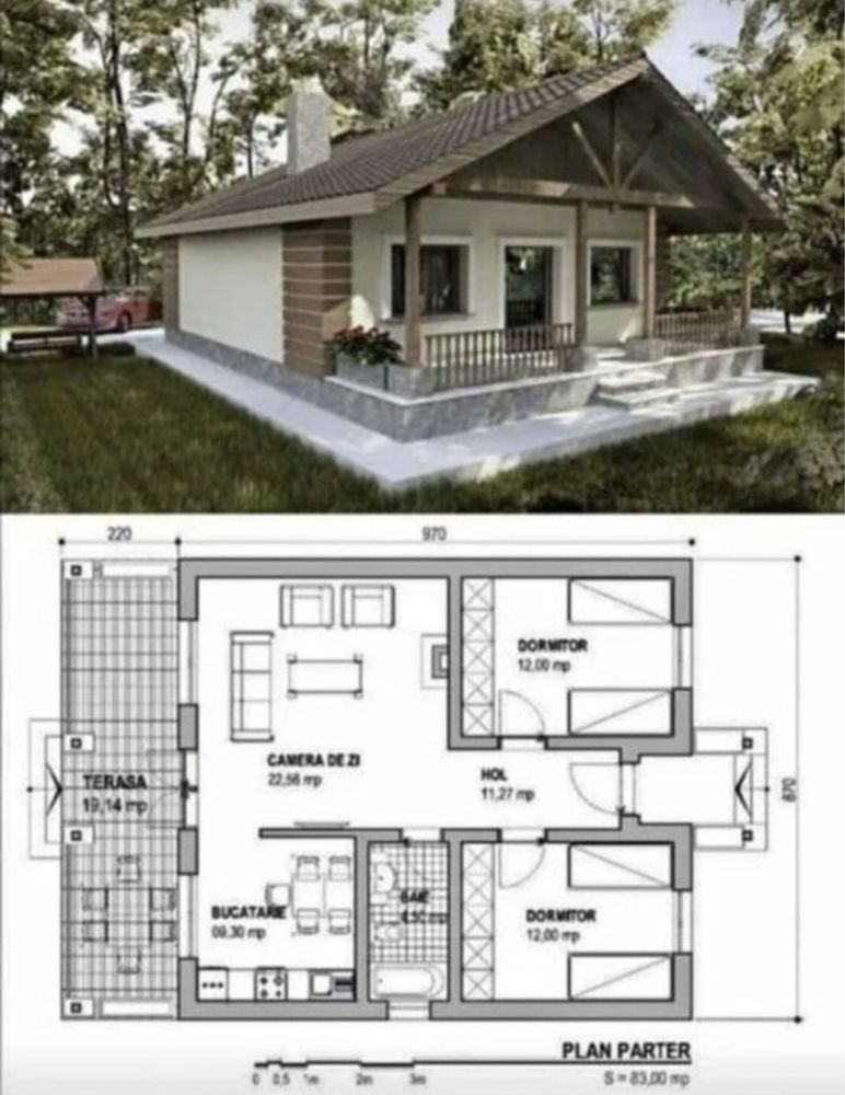 Case din panouri sandwich pe structura metalica acept varinate auto