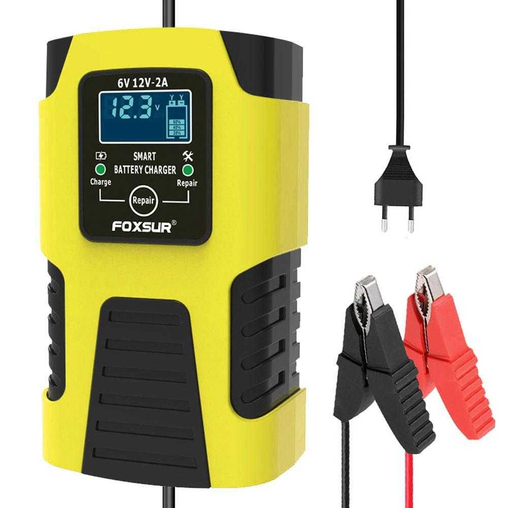 Зарядно за акумулатор умно 12V 6V 2A кола мотоциклет 6 волта батерия