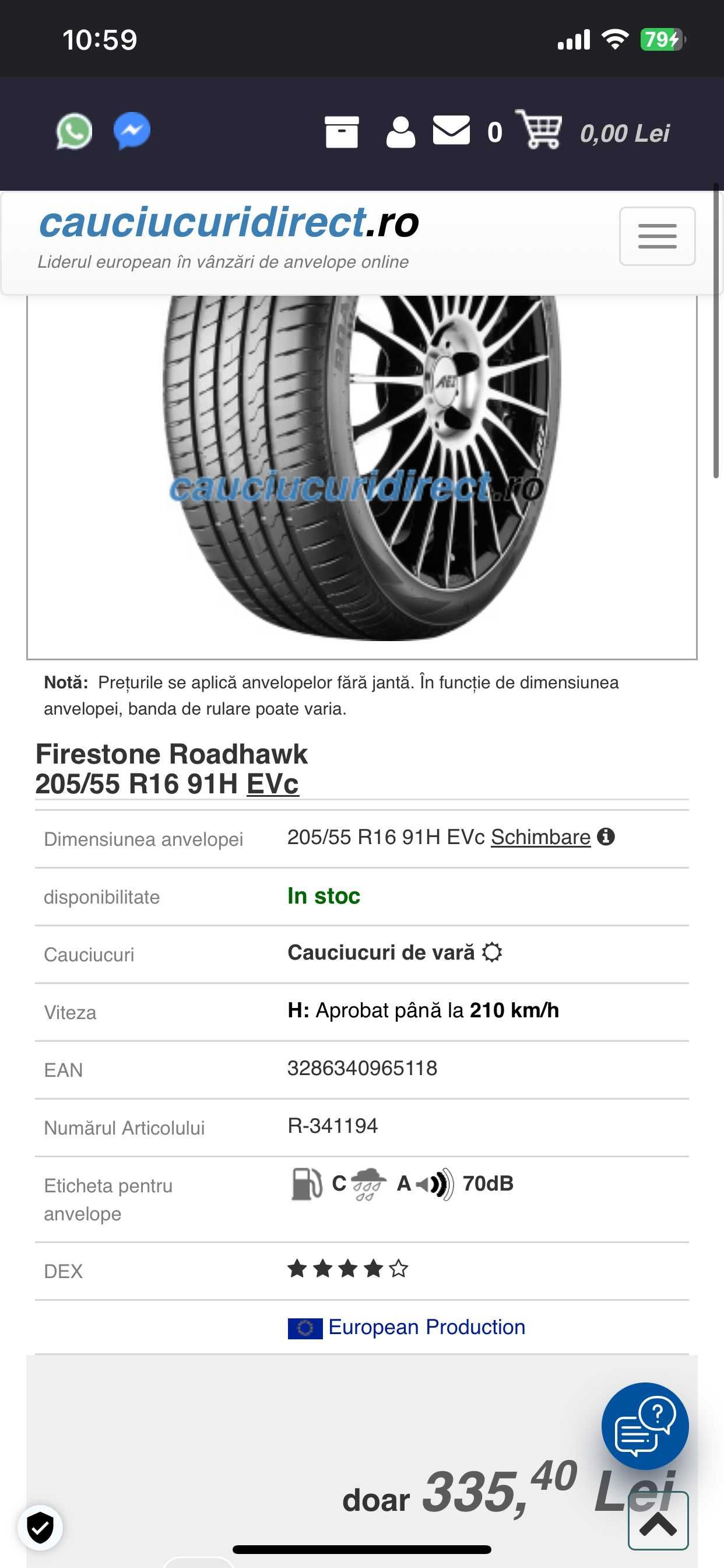 FIRESTONE ROADHAWK_205/55 R16 91H_set 4 buc_Profil vara_K NOI_DOT 0923