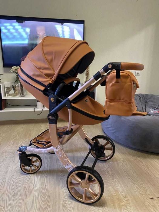 Коляска детская Текнум 609 в рыжем цвете