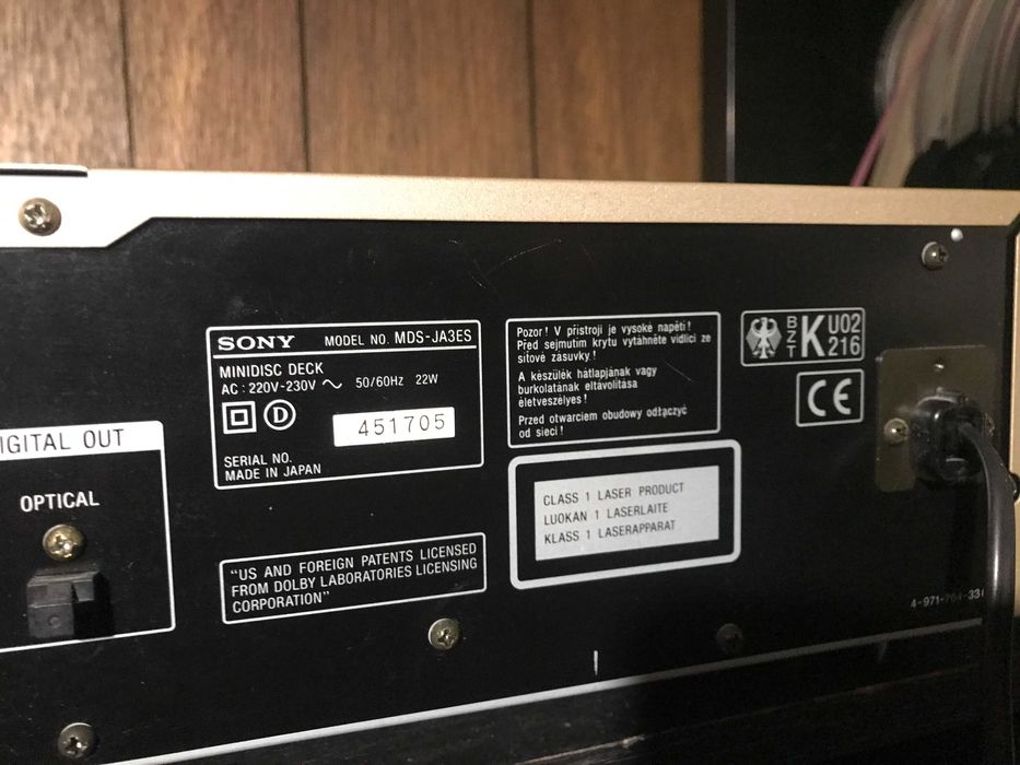 Sony MDS JA-3 ES minidisc defect