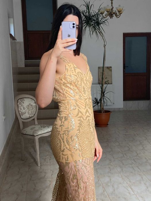 Rochie Agnes Toma nepurtata, spatele decupat, marimea M