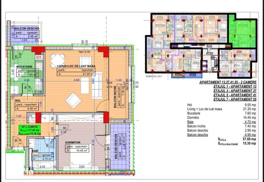 Apartament 2 camere, decomandat, 72.9mp, cartier Cornitoiu, zona Liceu