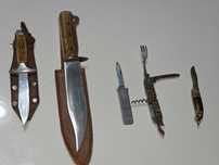Lot vintage de 2 cutite si 3 bricege