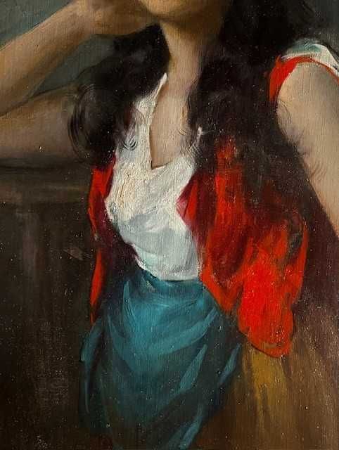 SUPERB! Tablou VECHI de colecție. MARE-80x60cm+Ramă, ulei/pânză-semnat