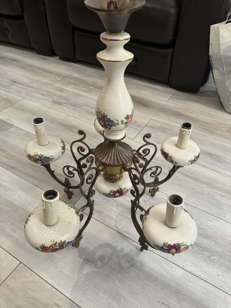 Set 2 candelabre pictate manual pe majolica