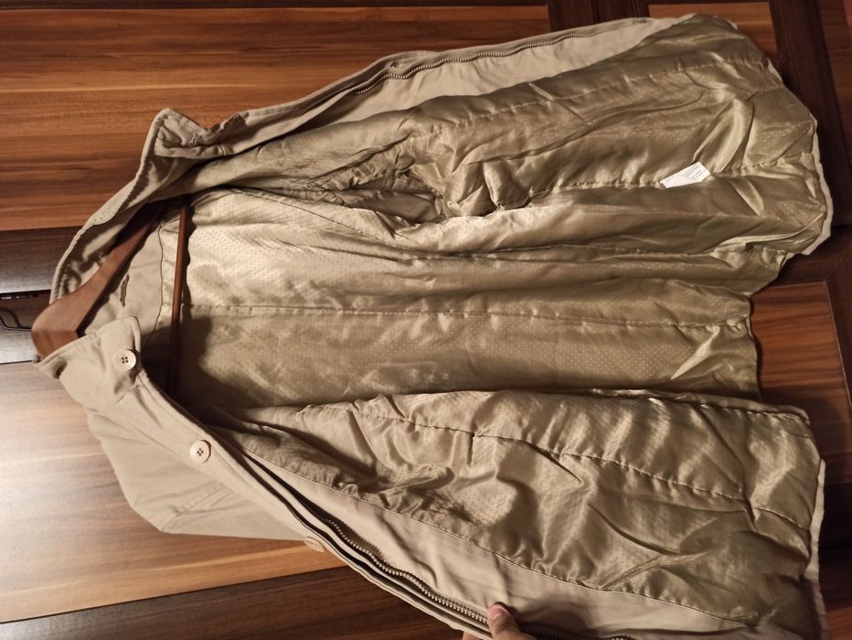 Geaca de primavara marime 54 XXL, subtire, bej captuseala detasabila