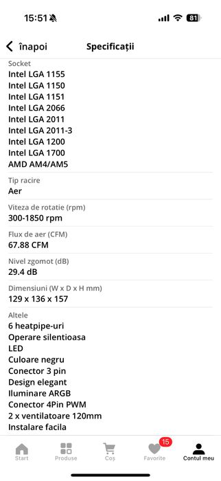 Cooler DeepCool AG620BK ARGB , 120 mm, skt Intel/AMD, iluminare RGB