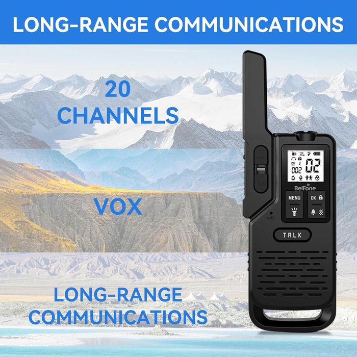 BelFone OG200 уоки-токи, обхват 8 км, 20 канала, IP54, 1 брой