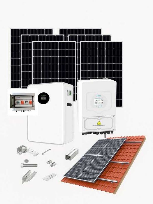 Монофазна хибридна система 12000W с Deye 12kw и 10kw/h литиева батерия