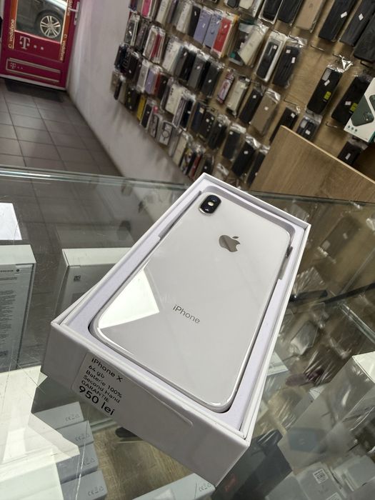 Iphone X / White / 64Gb / 100%Baterie / Garantie 12 luni