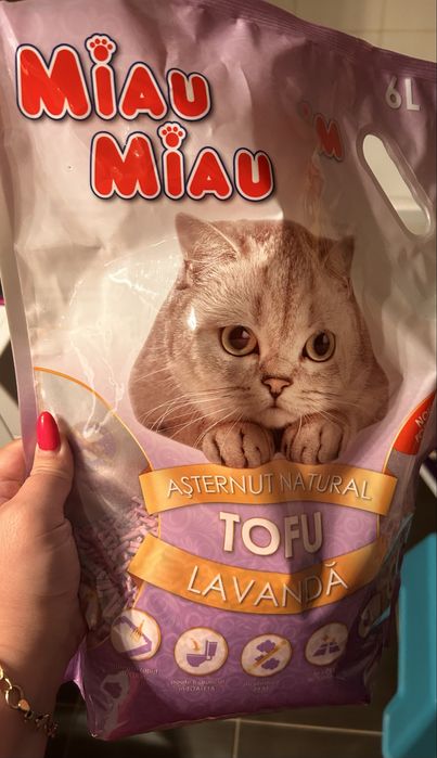 Letiera pisici plus lopetica si tofu lavanda
