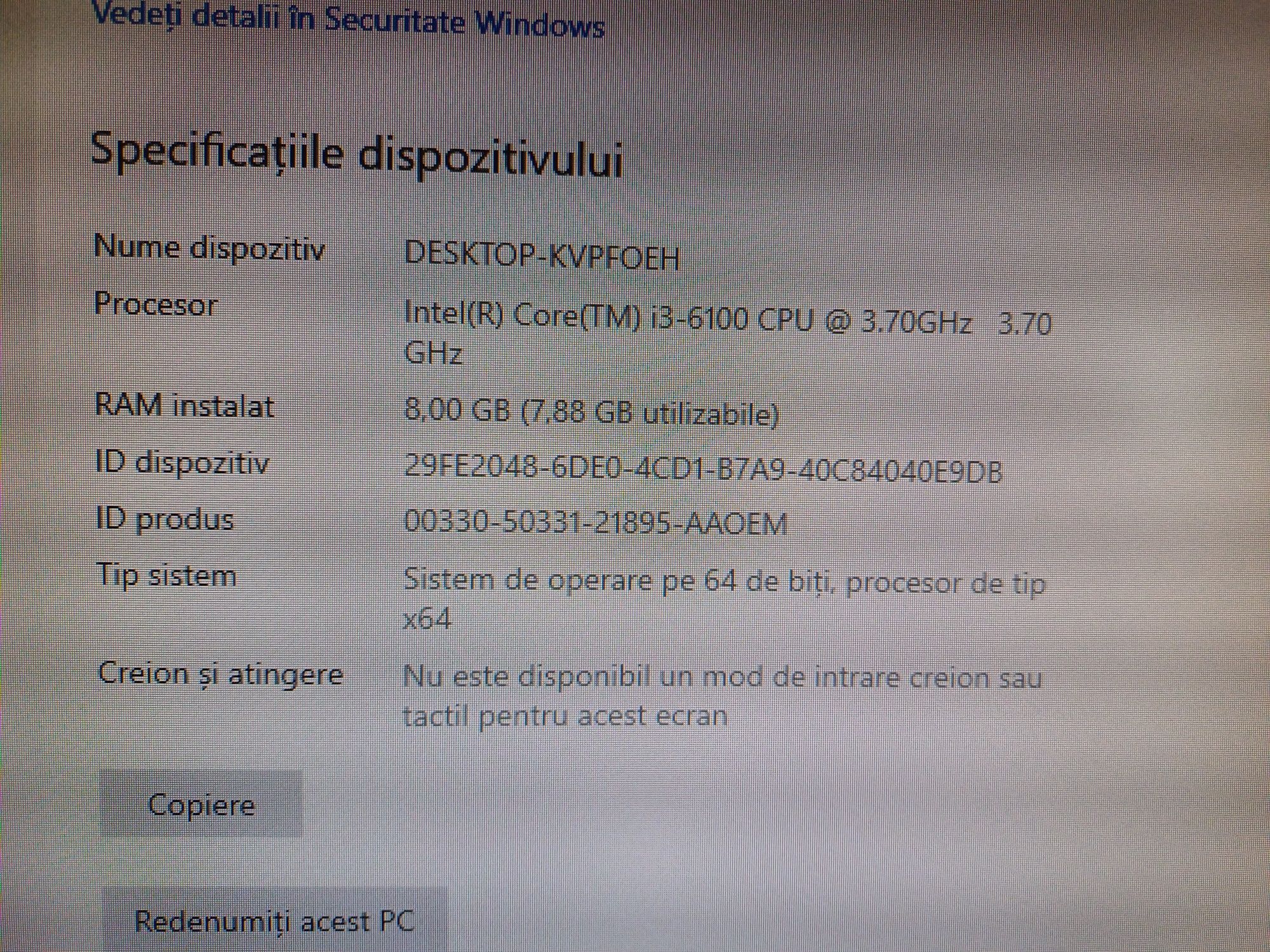 Desktop HP ProDesk 600 G2 MT+Win10 +monitor+CPUi3-3.7G, SSD128G, RAM8G