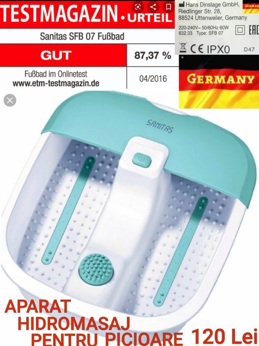 CĂDITĂ HIDROMASAJ pentru picioare SANITAS - Germania NOUĂ - 110 lei