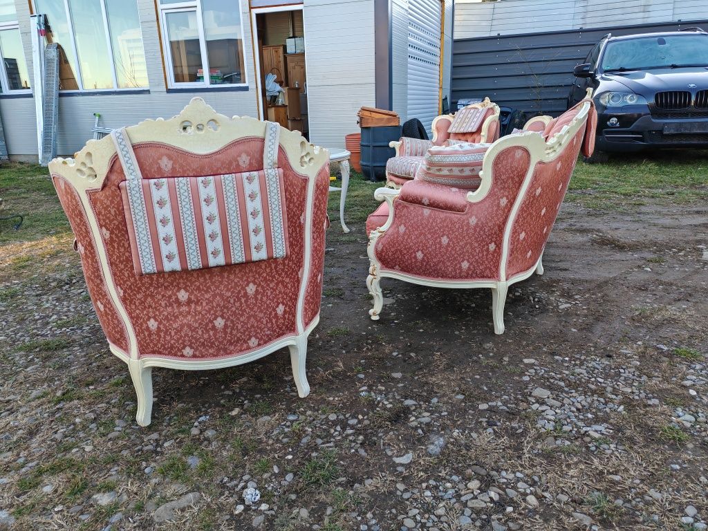 Set Canapea , Fotoliu , măsuță - Baroc - Vitange - Germania