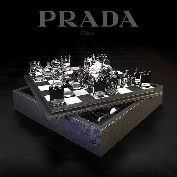 Set elegant de sah cu piese de joc din metal PRADA