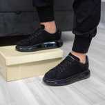 Adidași Alexander McQueen Oversized SUEDE FULL-BLACK ABMQ2