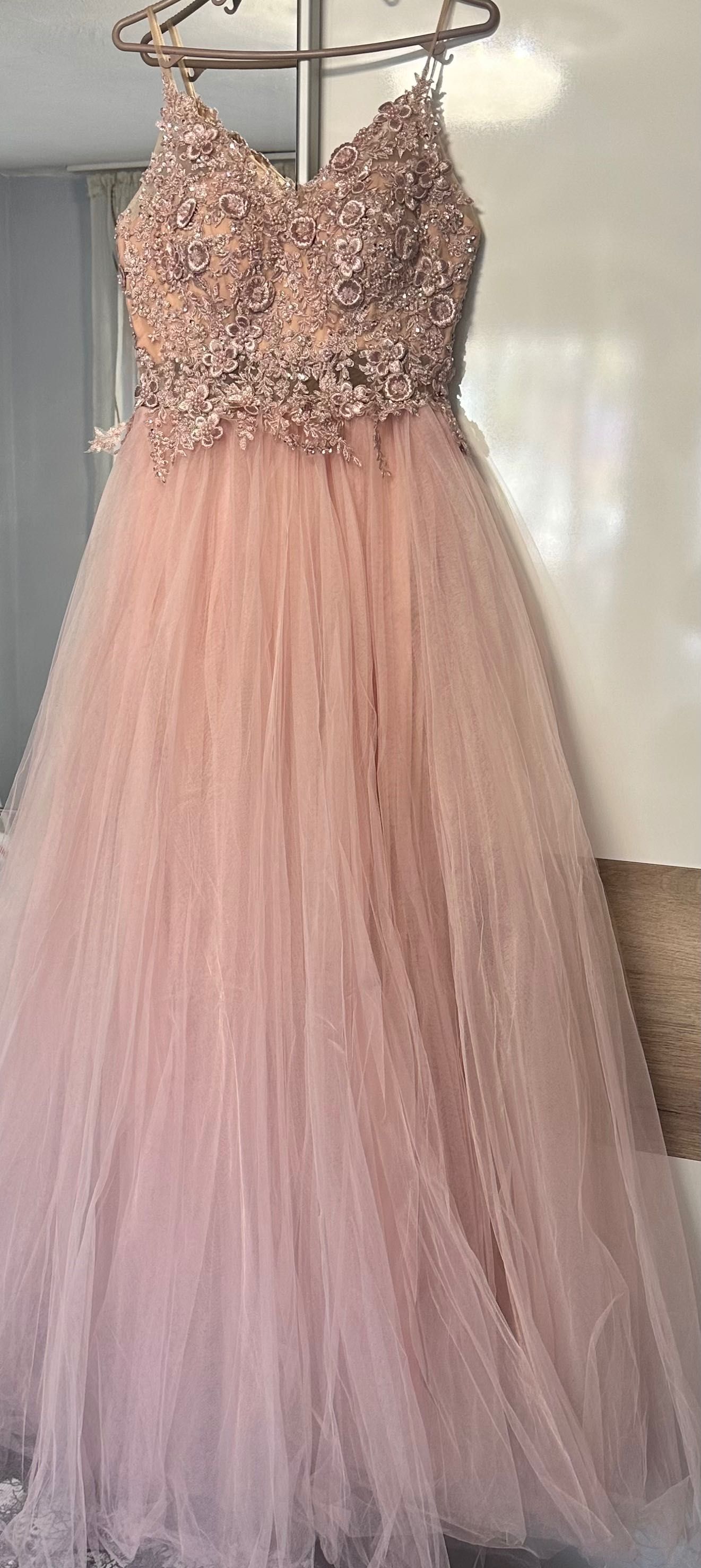 Бална/Официална дълга розова рокля
