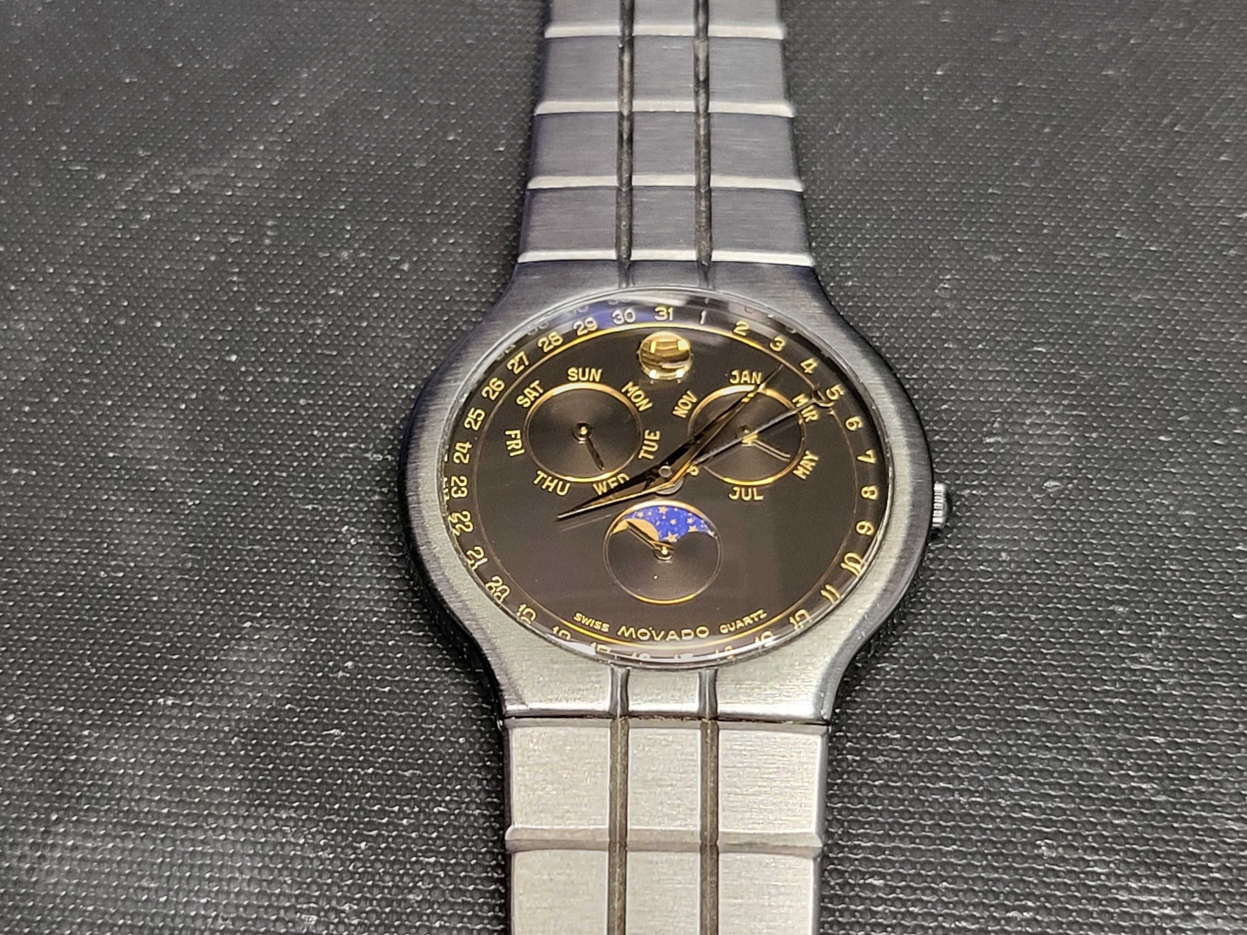 MOVADO 84-84-865 A PVD Moon Phase Triple Calendar Unisex Swiss Quartz