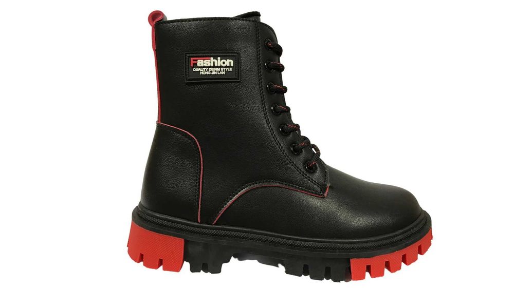 Дамски боти в черно и червено-ПРОМОЦИЯ